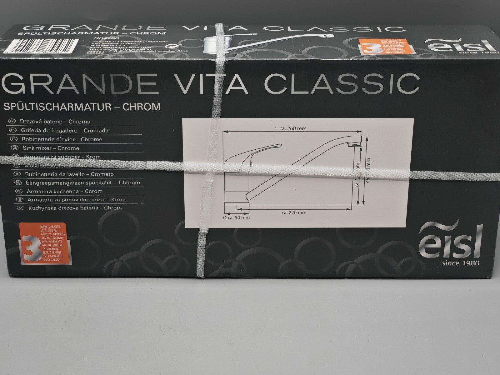 Eisl Grande Vita Classic Waschtischarmatur Chrom Badezimmer Armatur Waschbecken
